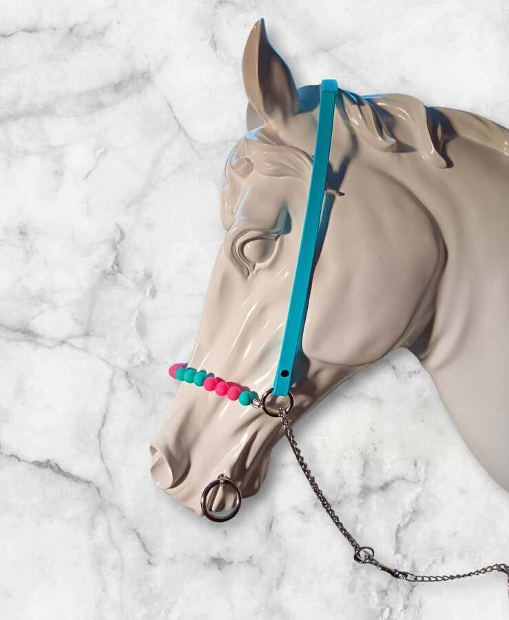 Cob size beta biothane and silicone beaded noseband