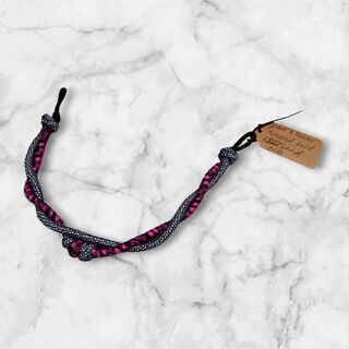 Reversible Browbands: Cob Size. Pink & Silver Twisted