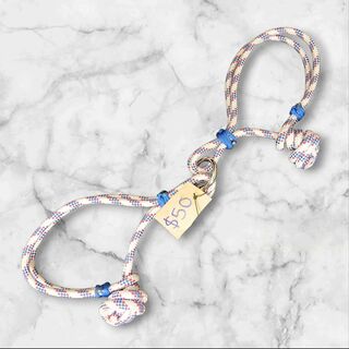 White ,red and blue rope hobbles