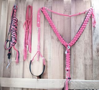 Full set full size bridle with no hardware reins halter lead breastplate and crupper